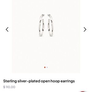New - never used UNO de 50 Sterling silver-plated open hoop earrings